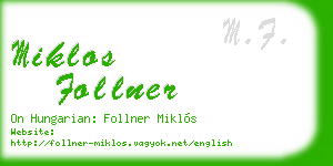 miklos follner business card